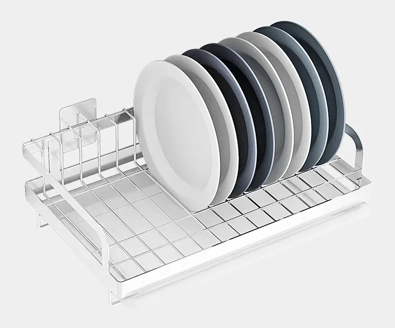 

Сушилка для посуды из нержавеющей стали 304, настенный кухонный органайзер, держатель для слива, полка для хранения тарелок, сушилка для раковины, коробка для столовых приборов