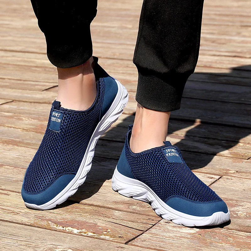 Hot Sale Mesh Men Shoes Lightweight Sneakers Men Fashion Casual Walking Shoes Breathable Slip on Mens Loafers Zapatillas Hombre