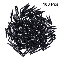 100 pcs mini natural wooden paper clips utility versatile clothespin clips photo cable organizer clips for hanging photos