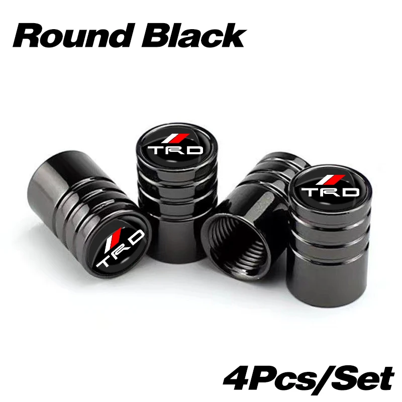 

4 шт./компл. колпачки клапанов для автомобильных колес, металлическая крышка штока для Toyota TRD Corolla Yaris Aygo GT86 Prius RAV4 CHR Camry Auris Avensis