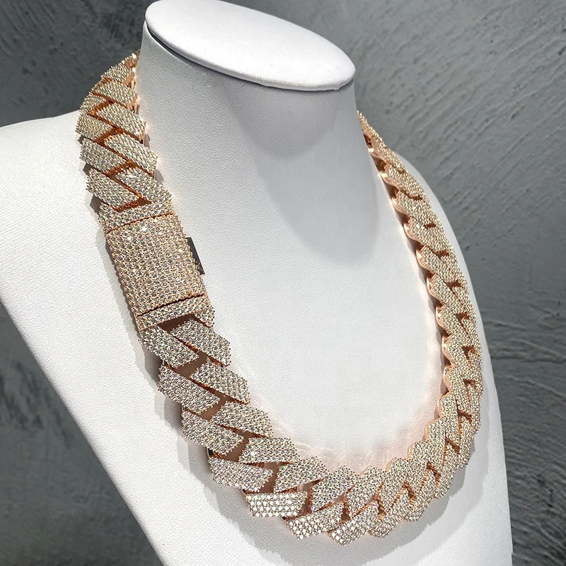 Ювелирные изделия Iced Out VVS с бриллиантами на заказ 24 мм ожерелье в стиле хип-хоп