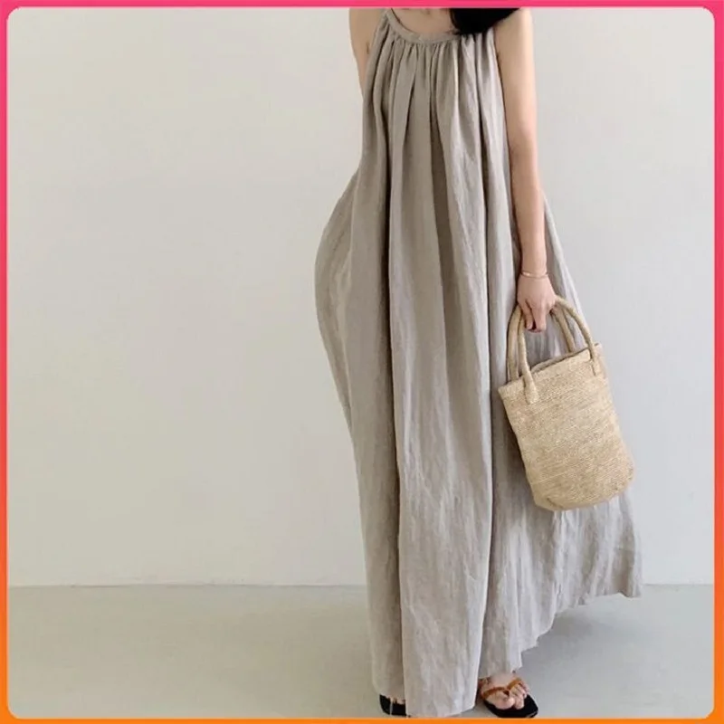 Женское длинное платье из хлопка 150 кг Элегантное повседневное макси в богемном