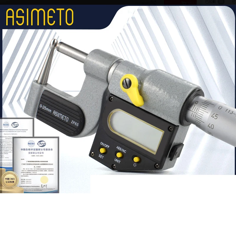 

Германия ASIMETO Цифровой Высокоточный микрометр толщины стен внутренний микрометр цифровой дисплей лезвие двойной наконечник микрометр