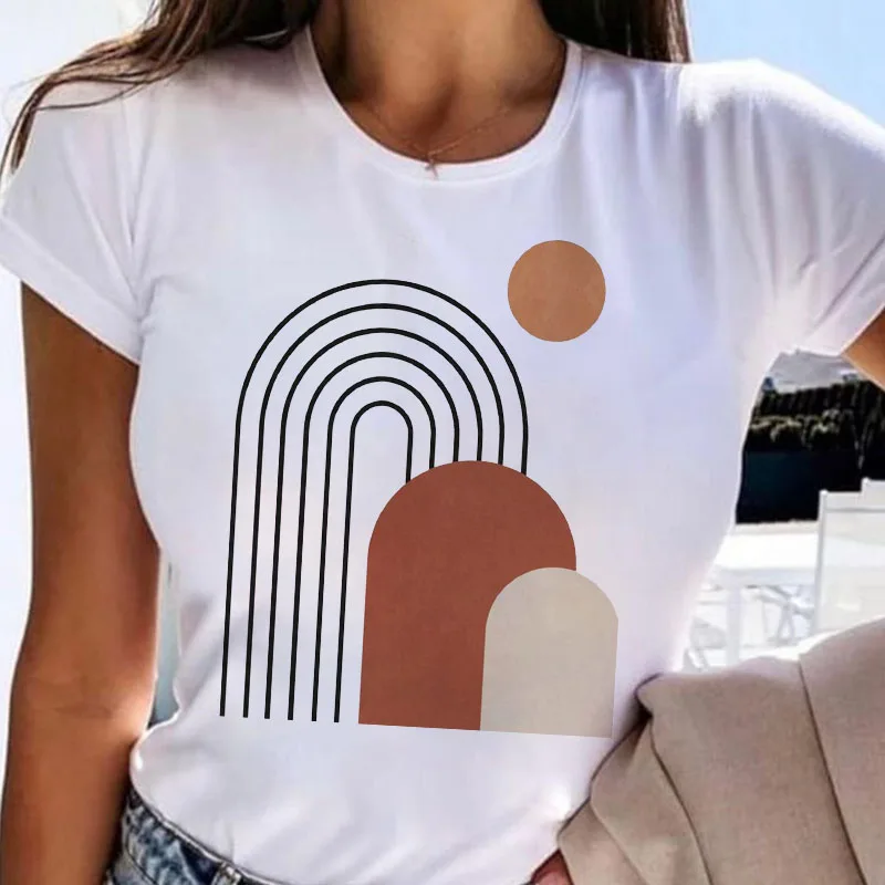 

Funny geometry Printed Women T-shirt Harajuku Summer Ladies T Shirts Kawaii Streetwear Oversized T-Shirt Female Tops Tee Clothes
