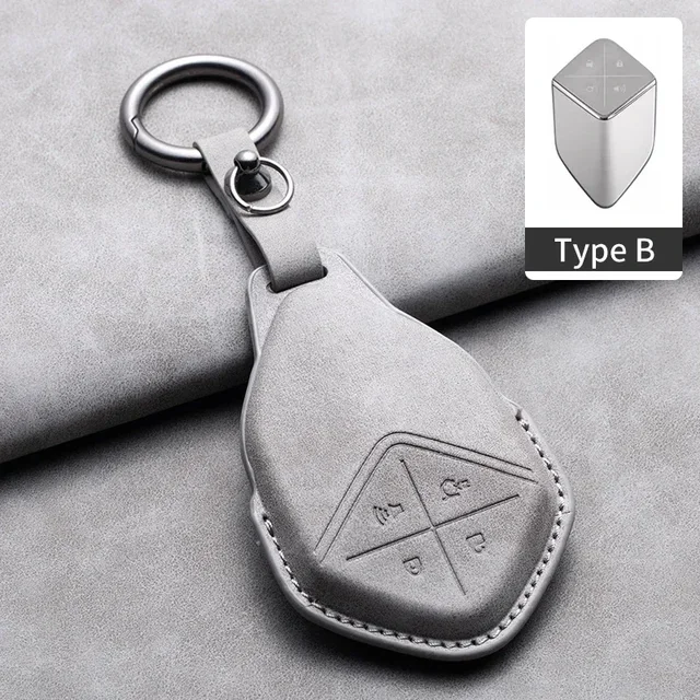 

4-кнопочный чехол для дистанционного ключа автомобиля для Changan Deepal S7 SL03, кожаный чехол для автомобильного ключа, держатель для брелока, защитный брелок для Deepal