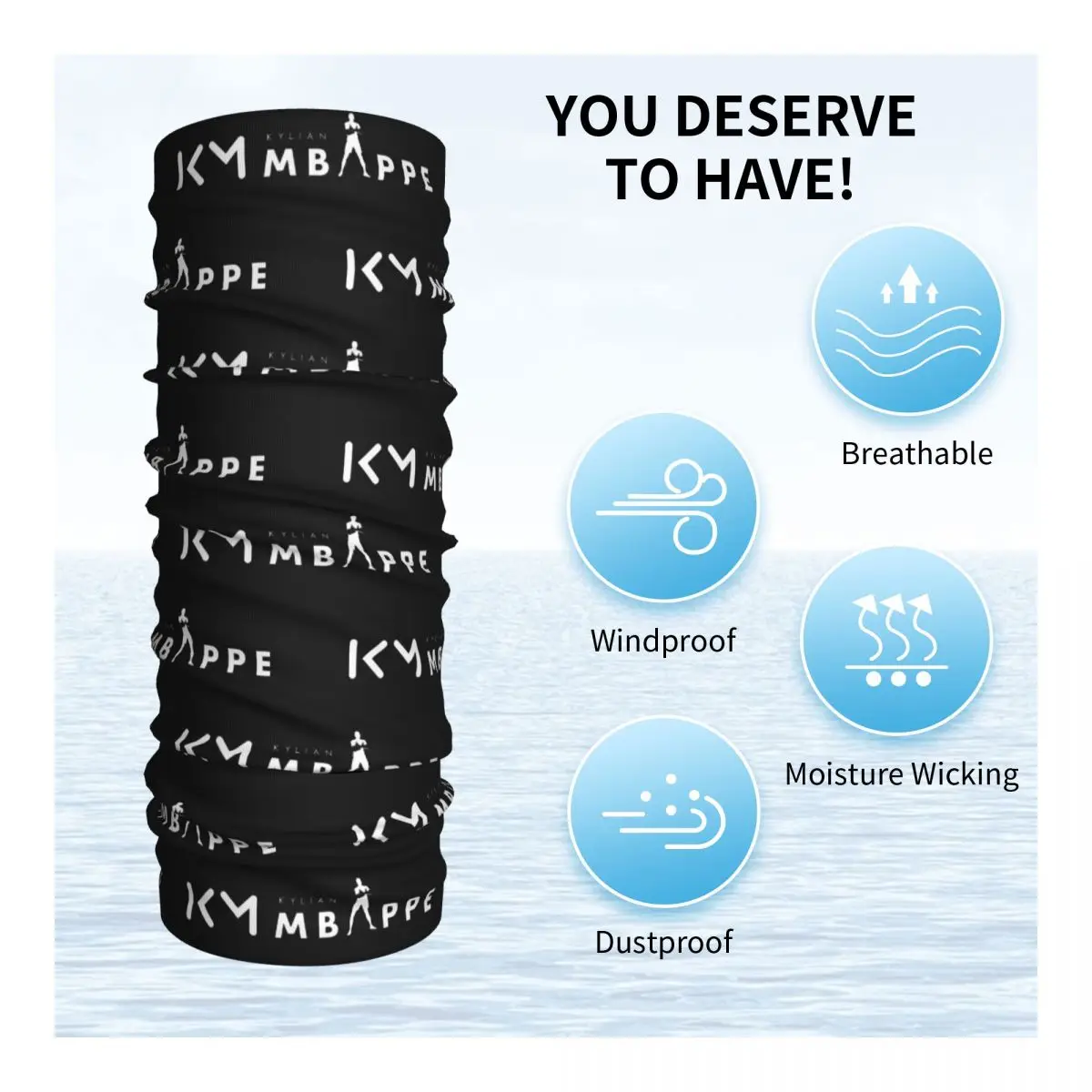 KM Mbappe логотип бандана на шею с принтом футбольная маска шарф многофункциональная