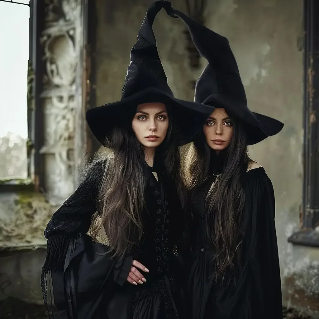 Винтажная Шляпа Ведьмы Женская Шерстяная Вязаная Черная