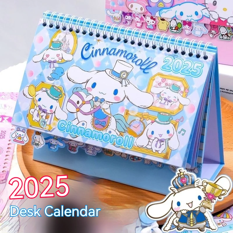 Sanrio Hello Kitty Kuromi Melody Cinnamoroll настольный календарь ежемесячный мини-подставка