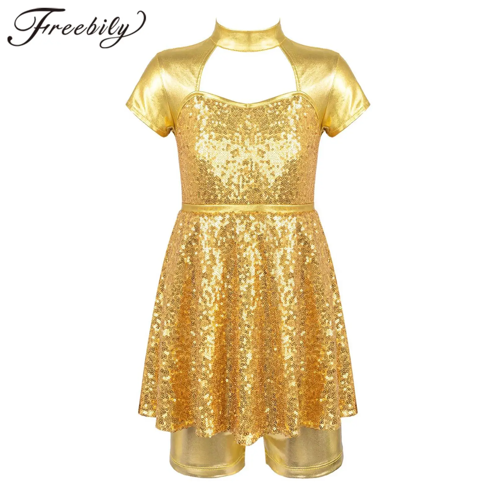 

Kids Girls Shiny Sequins Dancewear Sets Sprakle Sequined Dancing Clothing For Childs Gymnastics Modern Latin Jazz Dance Costume