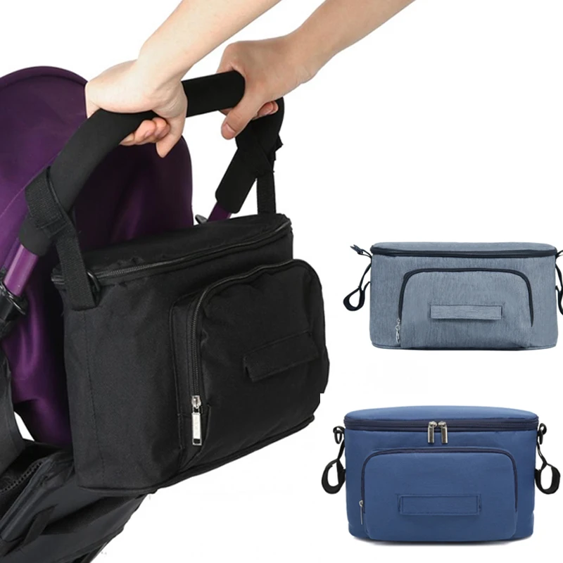 

Soild Color Baby Stroller Bags Accessories Stroller Organizer Mommy Travel Bags Buggy Pram Cart Storage Basket Hook Mom Backpack