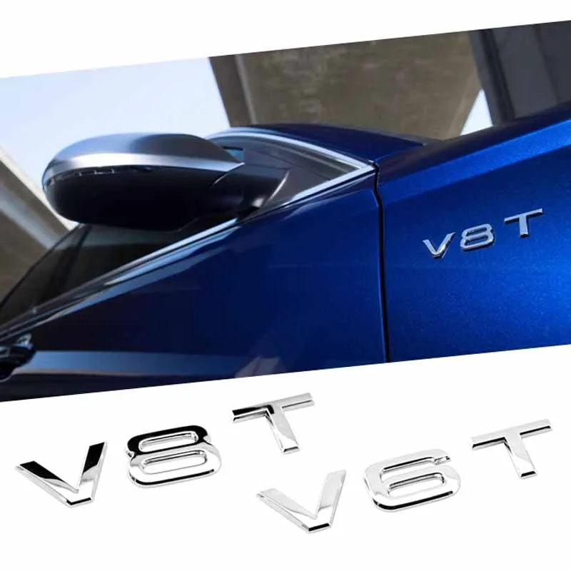 1 шт. 8 т 2 0 3 V6T V8T V10 ABS логотип автомобиля наклейка на багажник задняя дверь эмблема