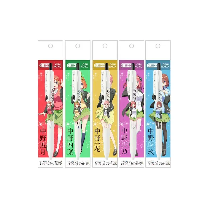 Фото Гелевая ручка The Quintessential Quintuplets Click Neutral Pen, 0,5 мм, милая, модная, персонализированная, с мультяшным дизайном, подарок на день рождения для друзей №3