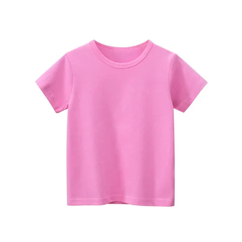 Новинка лета 2022, детская одежда, однотонная Детская футболка с коротким рукавом, одежда для маленьких мальчиков и девочек, хлопковые топы, Прямая поставка