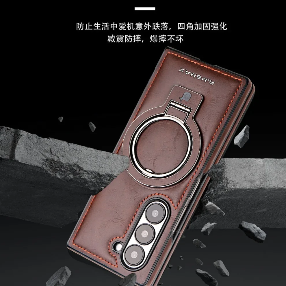 Кожаный чехол с кольцом-держателем магнитные беспроводные зарядные Чехлы для