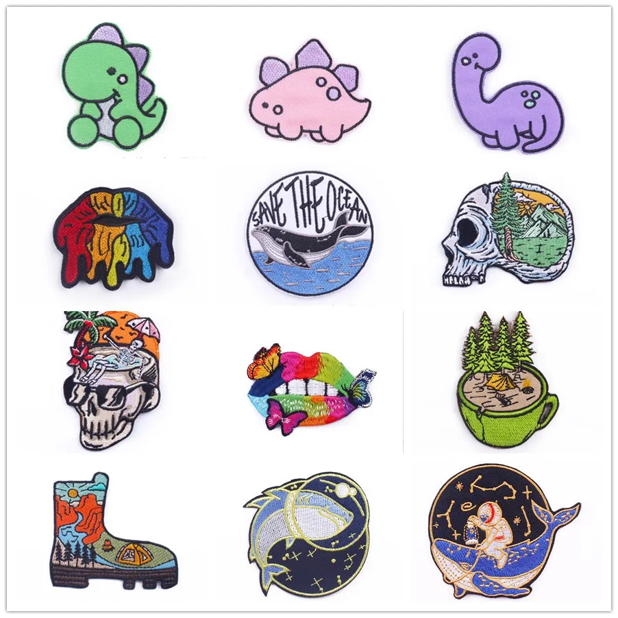 

10 шт., модные вышитые патчи для одежды