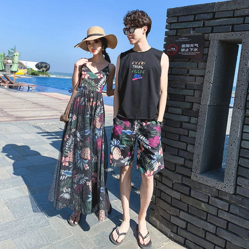 Одежда для пар новые летние товары мужское и женское пляжное праздничное платье