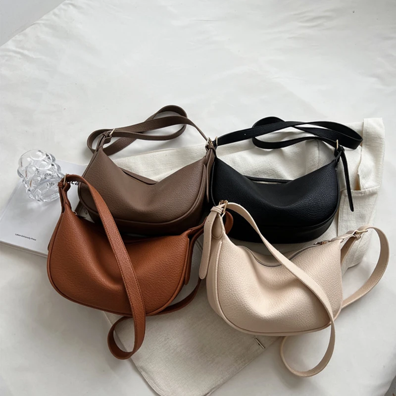 Leather Casual Shoulder Messenger Bags Vintage Fashion Underarm Bag Multi-function Versatile Handbag Satchel Travel Organizer