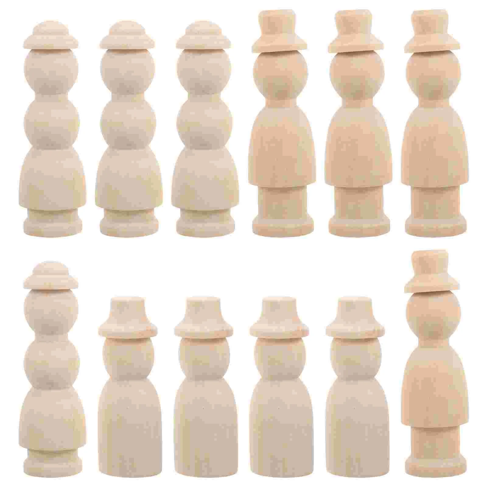 

12 Pcs Children's Painting Toys Peg Dolls DIY Wooden Home Decor Unfinished Hook Kids Crafts Supplies People