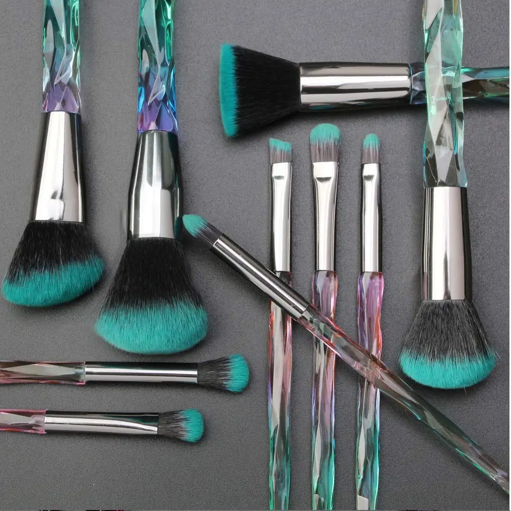 5/10Pcs Crystal Makeup Brushes Set Blending Powder Blush Eyeshadow Eyebrow Cosmetics For Face Make Up Tool Brochas Maquillaje