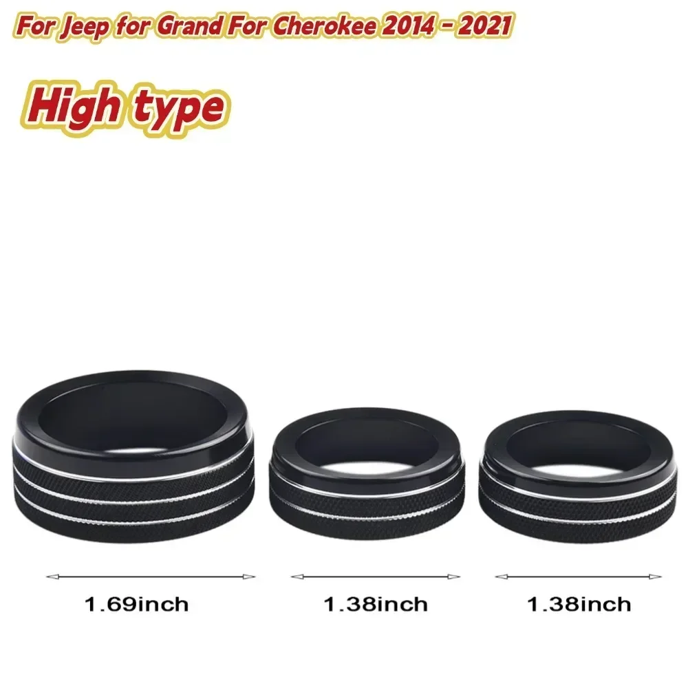 3 шт. для Jeep Grand For Cherokee 2014-2021 громкость интерьера автомобиля переменный ток кнопка переключателя Кнопка Крышка кольцо отделка автомобильный Стайлинг отделка