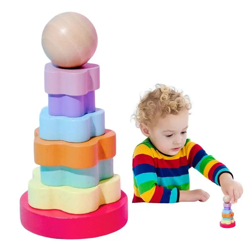 

Деревянные игрушки для сортировки и укладки, деревянная сортировочная модель в форме цветка, Обучающие игрушки Монтессори для малышей, детей