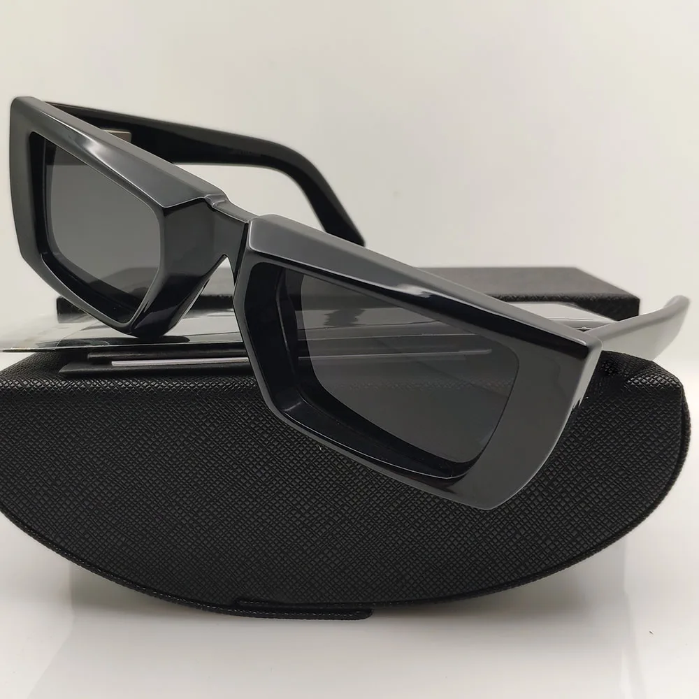 

Rectangle Black Acetate Sports Sunglasses For Women Men Brand Designer Summer Shades Ladies PROTECT Shield For Sun Glasses UV400