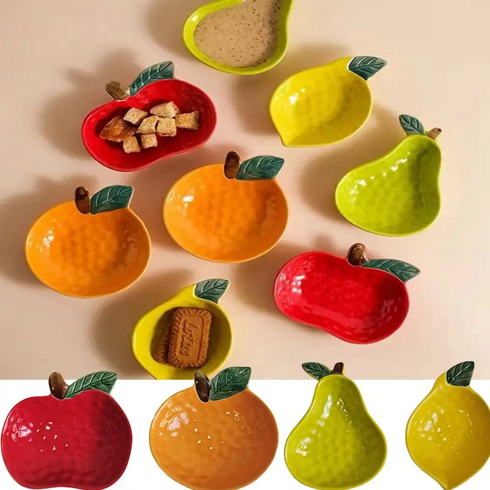 

Creative Ceramic Seasoning Dish Porcelain Dipping Sauce Plate Fruit Shape Snack Dessert Plate Tableware Kitchen Supplies