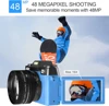 Macro Lens 4K Digital Camera Flip Screen Selfie Camcorder 48MP Youtube Vlog WIFI Webcam Vintage Video Recorder 16X Wide Angle 4