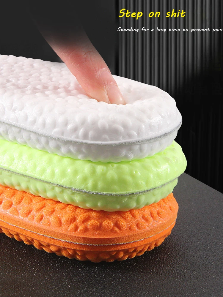 1Pair Soft Breathable Sport Cushioning Inserts Wormwood Deodorant Insoles For Men Women Boost Shoe Pads Mesh Can Cut Size Insole