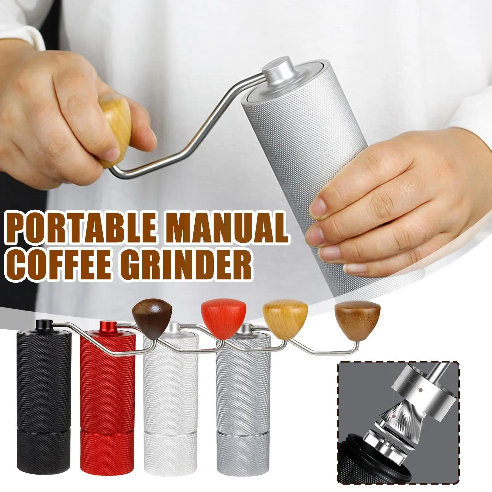 

Портативная ручная кофемолка, стальная кофемолка L2K1