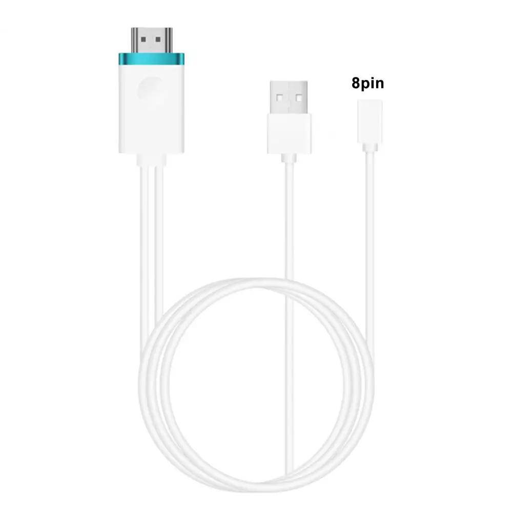 

Кабель адаптера AV без задержки четкое изображение Plug Play 8pin на HDMI-совместимый кабель преобразования ТВ одного экрана Аудио Видео