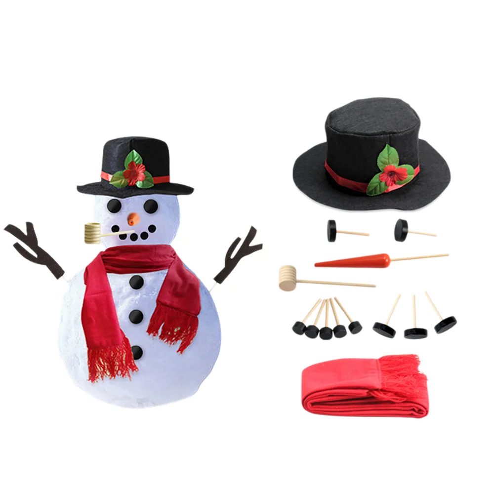 

Christmas Snowman Dressing Kits, 14Pcs Snowman Decorating Build A Snowman Set Winter Festival Party Ornaments