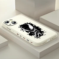 marvel cute venom for apple iphone 13 12 mini 11 pro xs max xr x 8 7 6s se plus liquid left silicone phone case