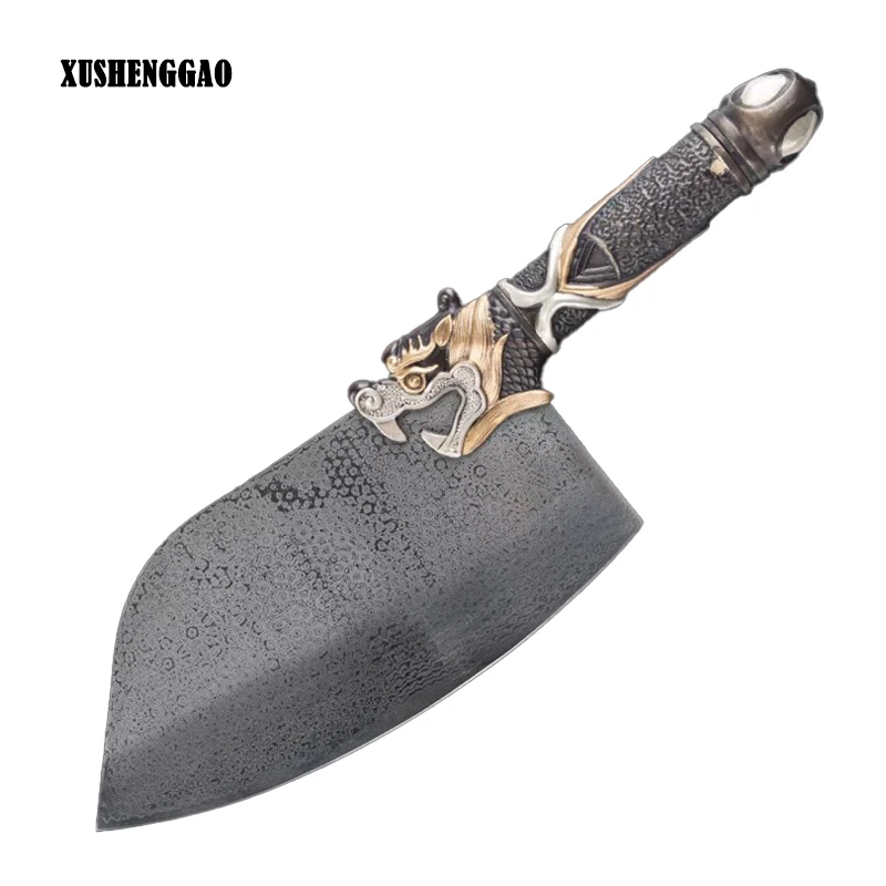 

Handmade Damascus Knife 67 Layers Damascus VG10 Steel 8 Inch Sharp Chopper Cleaver Longquan Kitchen Knife Meat And Poultry Tools