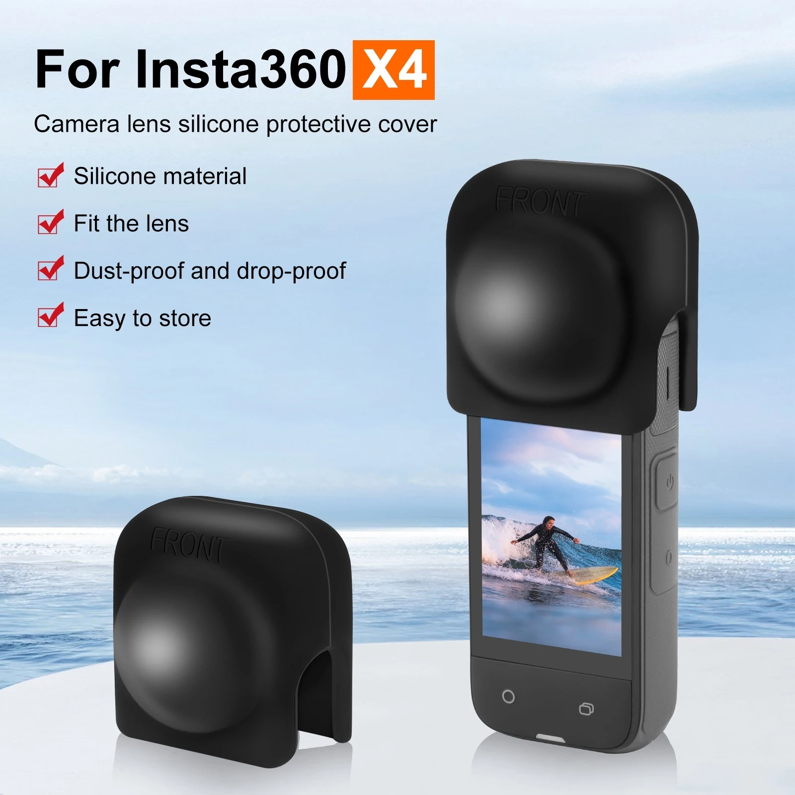 Силиконовый защитный чехол для объектива Insta360 X4 PULUZ