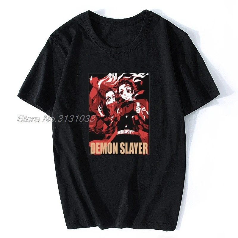 Cartoon Tee Men Demon Slayer Funny t-shirt Demon Blame Fashion Tshirt Hip Hop Top Tees Kimetsu No Yaiba Japanese Anime T Shirt