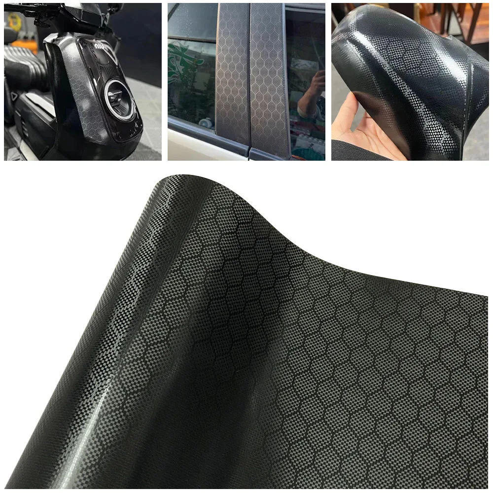 

Автомобильные наклейки из углеродного волокна, черная водостойкая виниловая пленка, алмазная кованая углеродная самоклеящаяся виниловая наклейка для шлема, мотоцикла