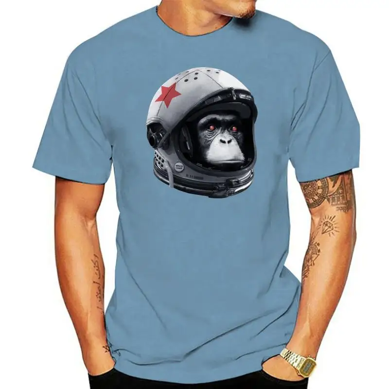 

New Men's t-shirt Soviet Union Russian Astronaut Chimp Nature Awesome Tshirt Harajuku Streetwear Cool Tees Tops