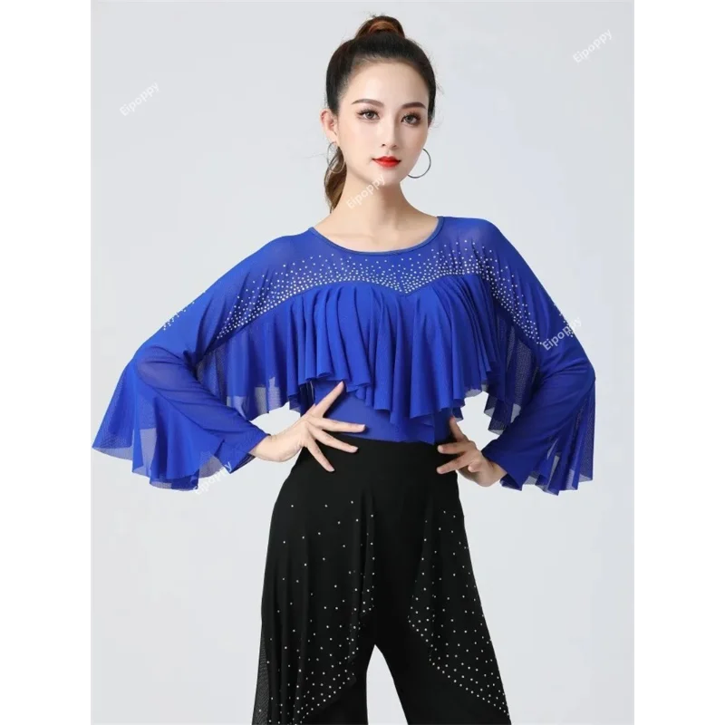 Костюм для латиноамериканской бальной комнаты с оборками женские топы одежда