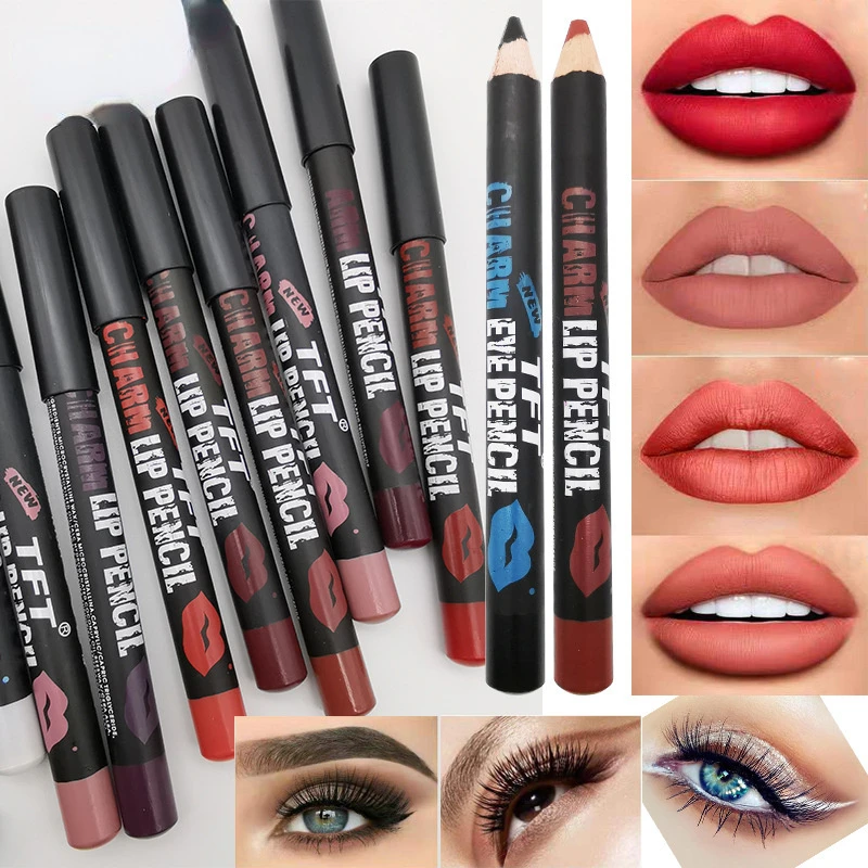 

Women Lip Liner Velvet Matte Lipstick Pen Eyes Makeup Eye Shadow Pen Lasting Waterproof Light Easy To Makeup Eyebrow Cosmetics