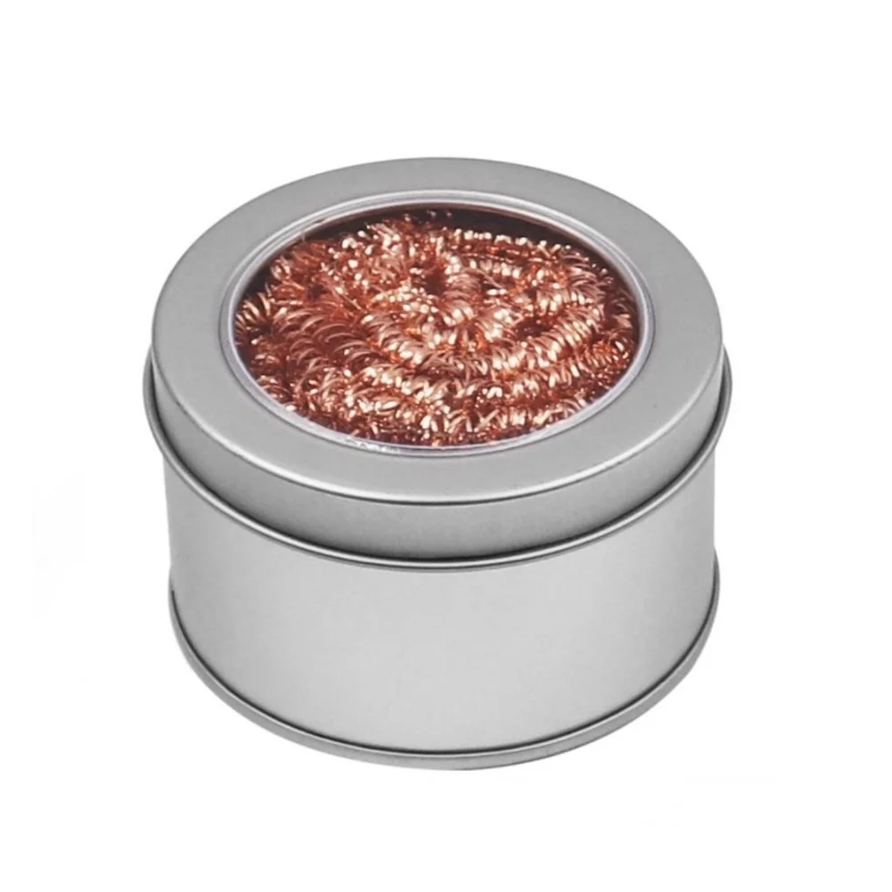 

66*42mm Electric Soldering Iron Head Mouth Cleaner Copper Wire Cleaning Ball Stainless Steel Box Power Tool For Cleaning