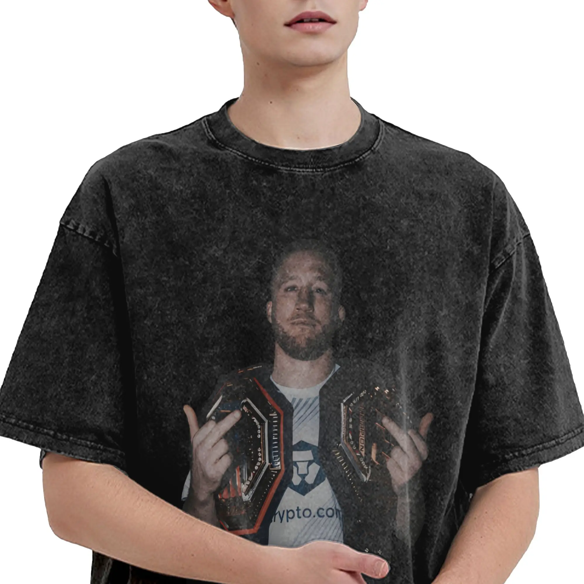 Фото Футболка Justin Gaethje The Highlight Merch, мужская и женская уличная одежда в стиле хип-хоп, летняя футболка с коротким рукавом №2