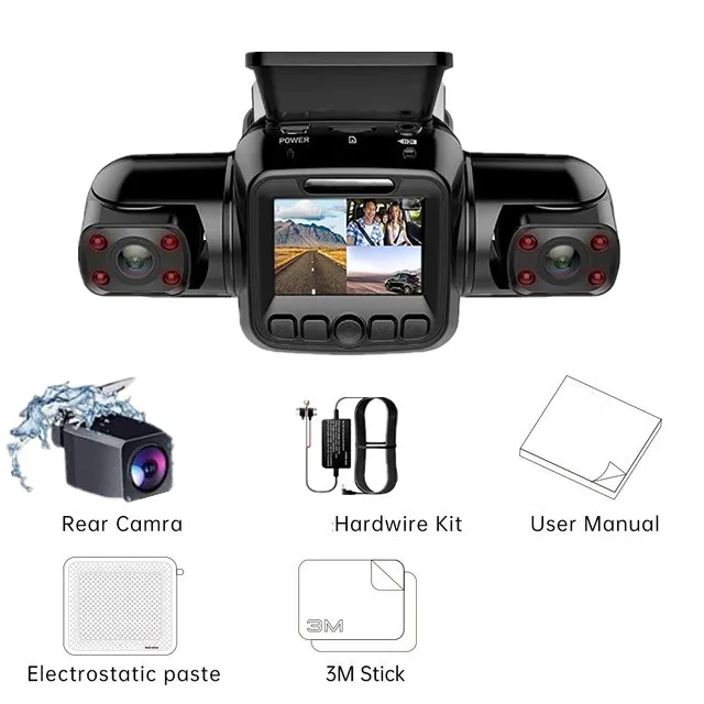 

4-канальный видеорегистратор 360 дюйма HD 4*1080P для автомобильного видеорегистратора 24-часовой мониторинг парковки видеорегистратор 8 инфракрасное ночное видение WiFi GPS 256GBmax