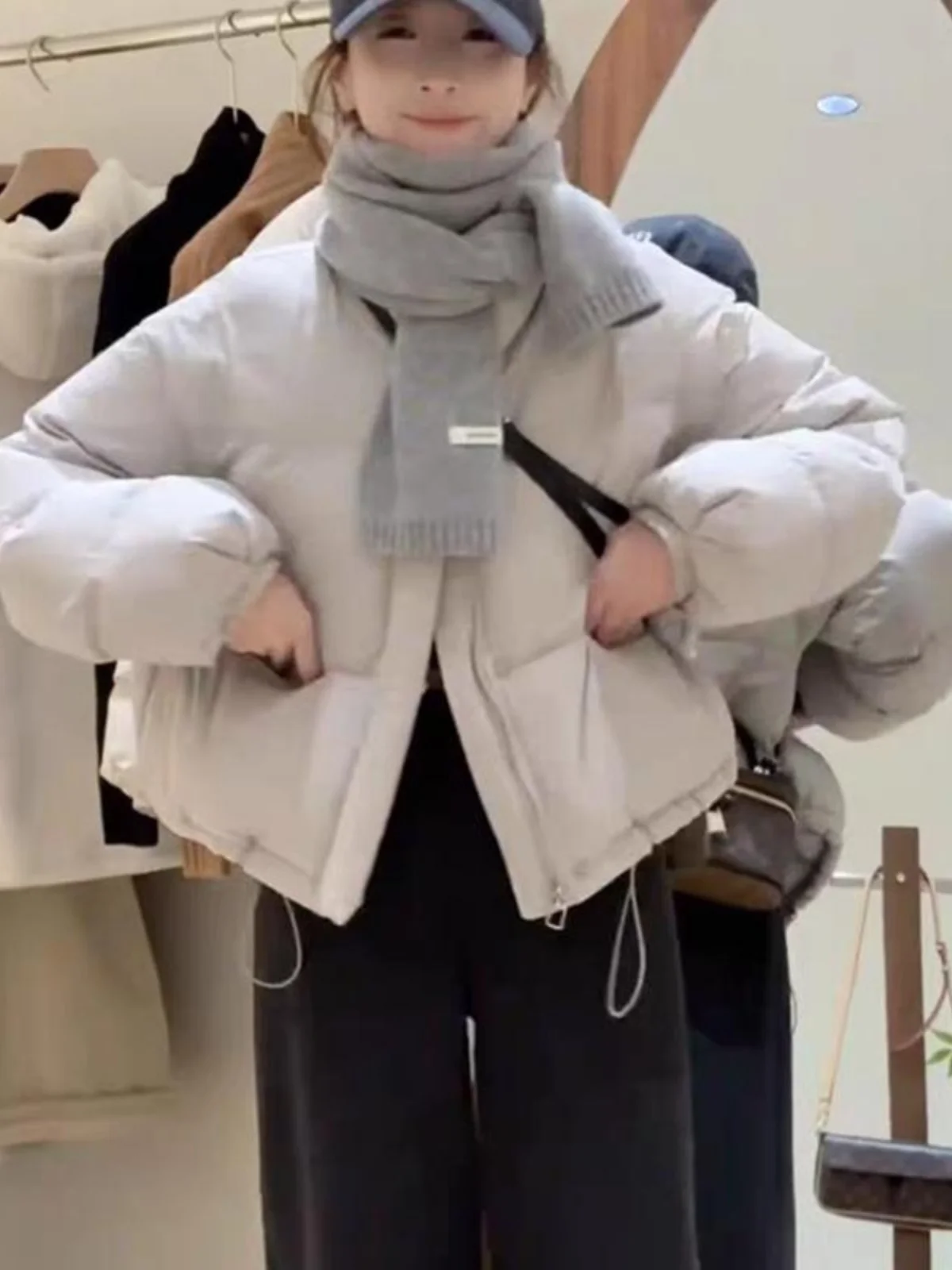 2024 новинка зимы короткий пуховик с воротником-стойкой женский маленький супер