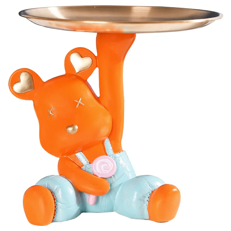 

Поднос с милым медведем из смолы, поделки, украшения для гостиной, вход, ключ