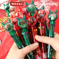 christmas cartoon ten color ball point pen pupils press the color multi function ball point pen childrens drawing gifts
