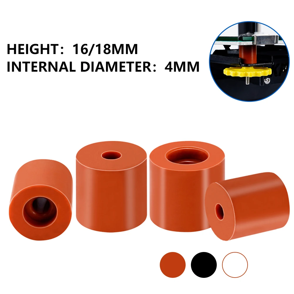 

4Pcs High Temperature Silicone Solid Spacer Hot Bed Leveling Column For CR-10 CR10S Ender-3 PRO Prusa I3 3D Printer Parts