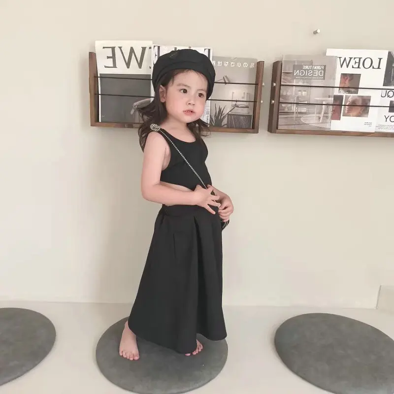 Новинка 2024 модные платья для девочек индивидуальное платье-майка с имитацией