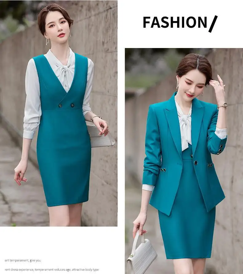 New Spring and Autumn Two Piece Suit Coat Vest Dress Women's Professional Set Fashion Casual Temperament Workplace White Collar images - 6