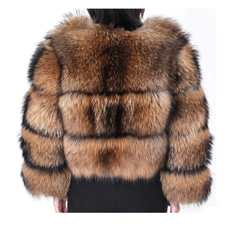 Real Natural Raccoon Warm Jacket Women's Fashion Vest Genuine Fur Coat Sleeves Detachable For Women Temperament Thick Overcoat